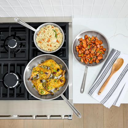 All-Clad D5® Stainless Steel Core 10 Piece Cookware Set- Made in USA- The Upgrade for Supremely Even Heat- Includes Frying Pans, Saucepan, Sautépan, Stockpot -Oven Safe & Induction Compatible