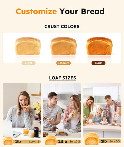 OSIPOTO 2LB Automatic Bread Maker Machine with Timer