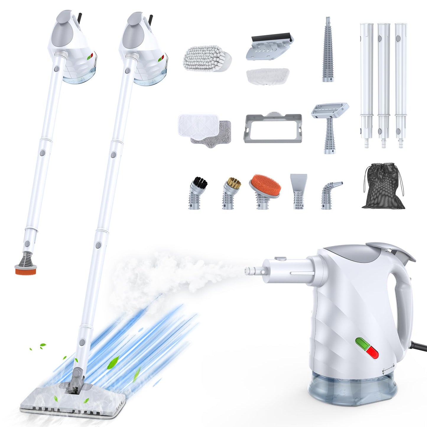 SCRUBWIZ 10-in-1 Steam Cleaner & Mop with Fast Heating
