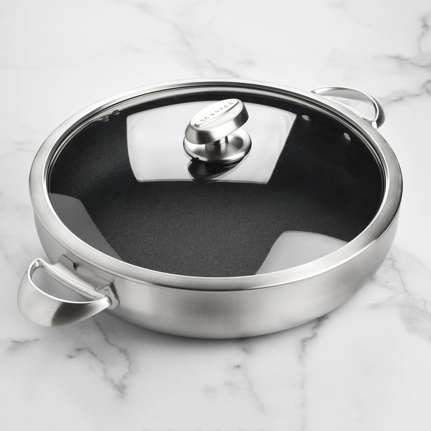Scanpan CX+ 12.5" Braiser - 5.5-quart - Stratanium Plus Nonstick Chef's Pan - 5-ply Stainless Steel