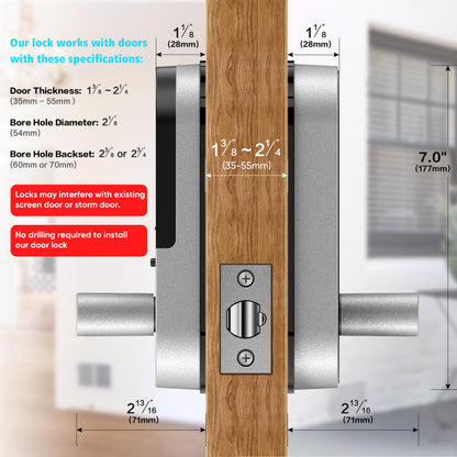 SIFELY Fingerprint Smart Door Lock with Keypad & Handle