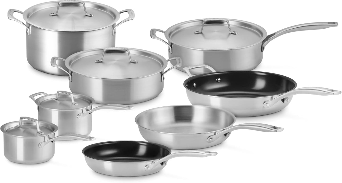 Le Creuset Essential Stainless Steel 13 Piece Cookware Set