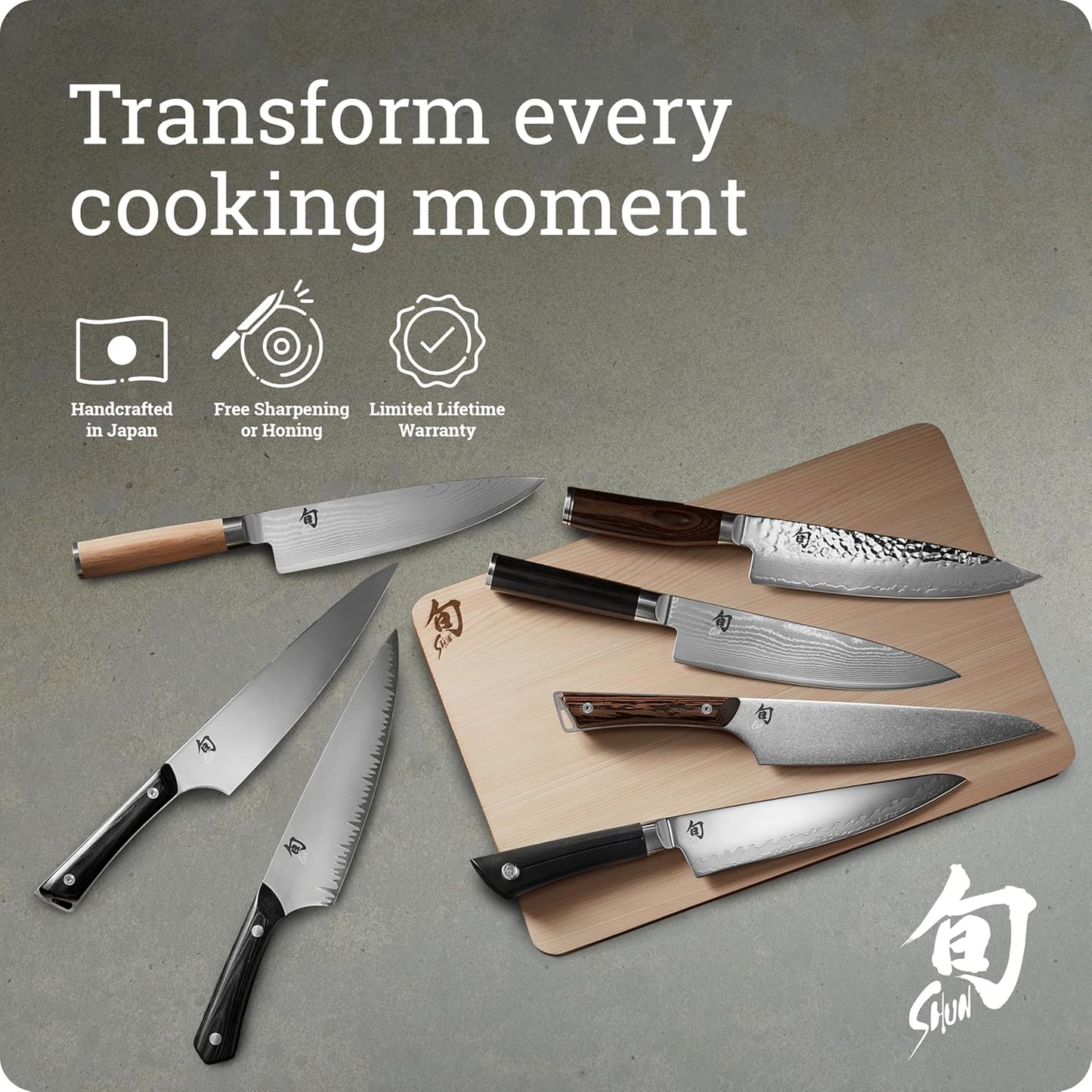 Shun Premier 8" Chef's Knife, Handcrafted Japanese Kitchen Knife for Professional and Home Chefs, VG-MAX Core with Damascus Stainless Steel Cladding, Pakkawood Handle