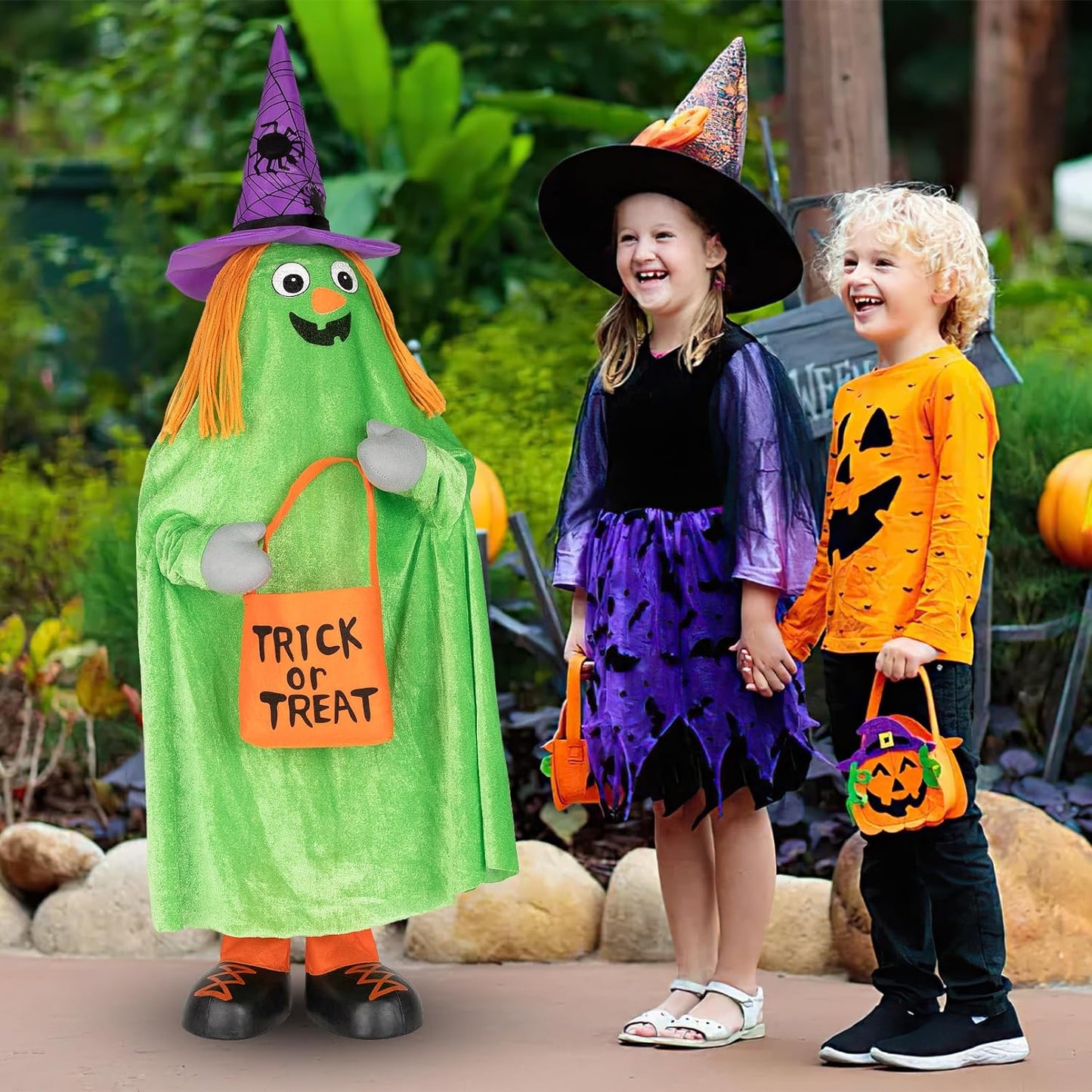 Halloween Decorative Porch 4-Pack Trick-or-Treat Jack-O-Lanterns