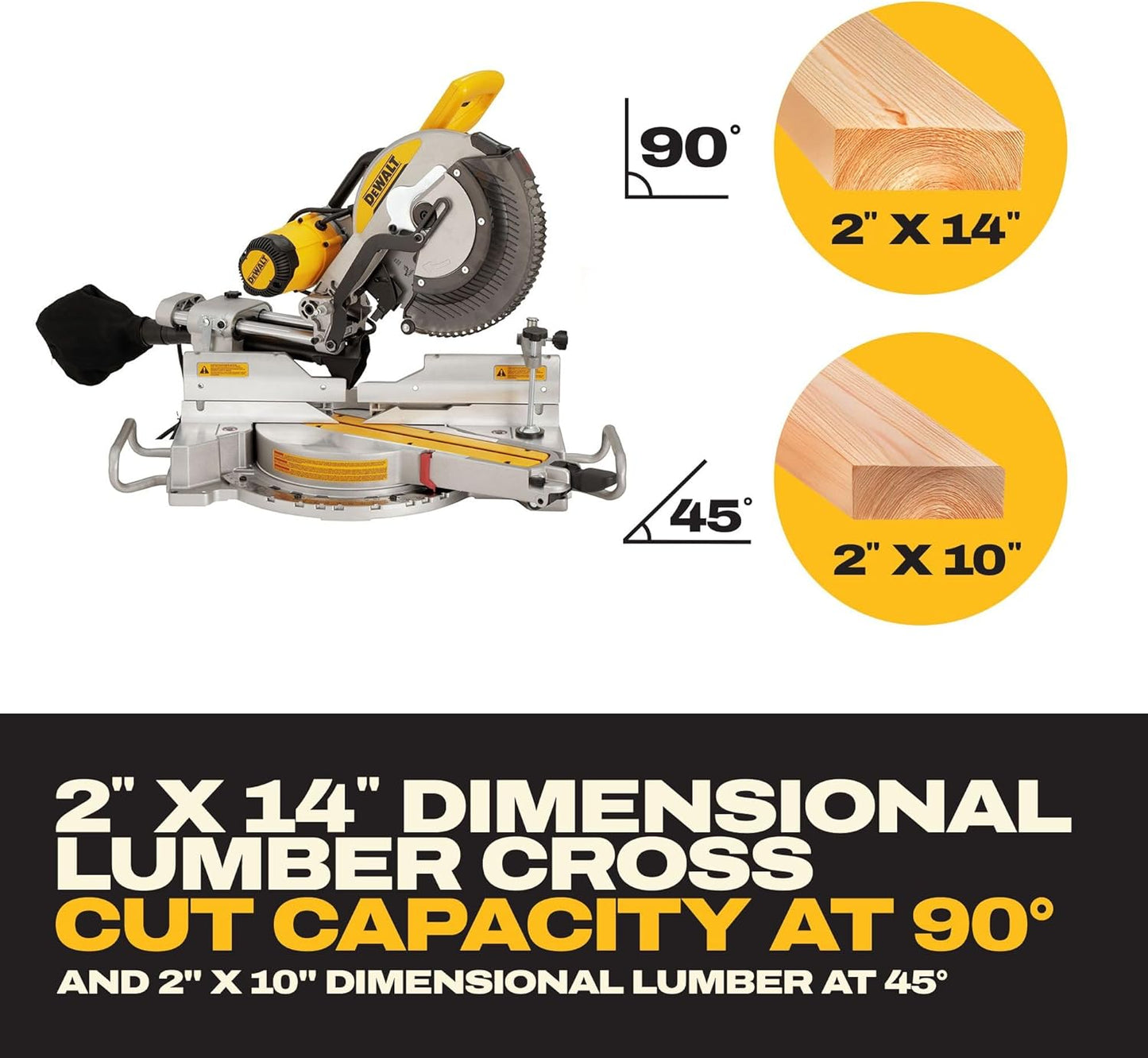 DEWALT Miter Saw, 12 Inch Double Bevel Sliding Compound Miter Saw, Includes Blade Wrench and Clamp, Increased Crosscut Capacity, Powerful 3800 RPM Motor 15 Amp (DWS779)