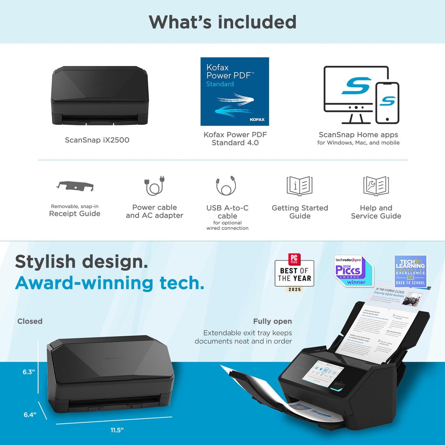 SCANSNAP iX2500 High-Speed Wireless Document & Photo Scanner