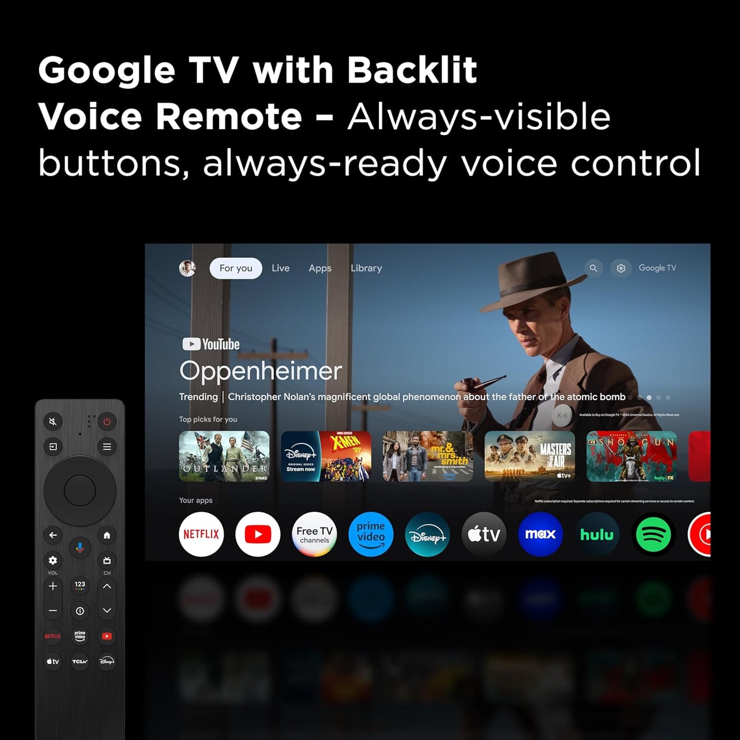 TCL 65 Inch Class T7 Series | 4K QLED HDR | 65T7, 2025 Model | 120HZ-144HZ High Brightness Smart Google TV Dolby Atmos Audio | Voice Remote Alexa Gaming Streaming Television