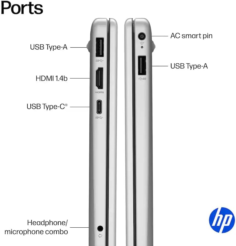 HP 15.6" Business Laptop with Microsoft Office 365 with Copliot AI, 16GB RAM 128GB SSD, Quad-Cores Intel Processor, Windows 11, PLUSERA Earphones, Natural Silver