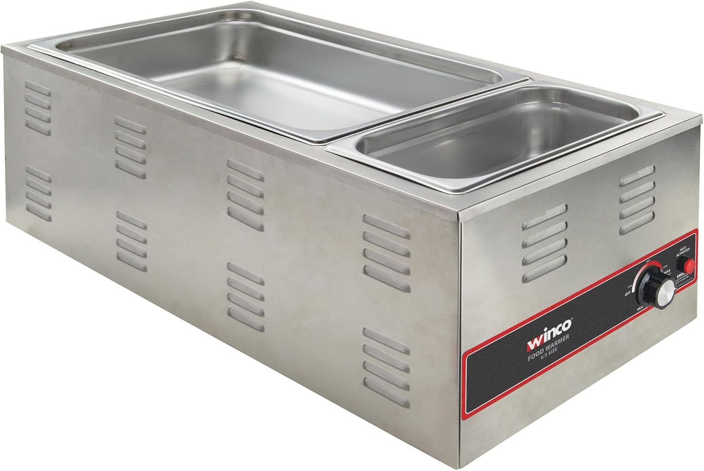 Winco Electric Portable Food Pan Warmer, 1500 W, 120V, 4/3 Size