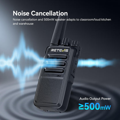 RETEVIS RT68 Walkie Talkies 6 Pack with Earpiece and Charger