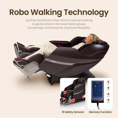 Osaki 2026 4D AI Solo Flex Full Body Massage Chair with Intelligent Health Detection, Walking Technology, SL-Track System, Zero Gravity Reclining, Touchscreen Controller, Auto Body Scan (Brown)