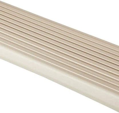 Confer Plastics 7200 Roll Guard 48" to 56" Adjustable A Frame Safety Ladder For Above Ground Outdoor Patio Swimming Pool Platform Ladder with Step Barrier, Warm Grey