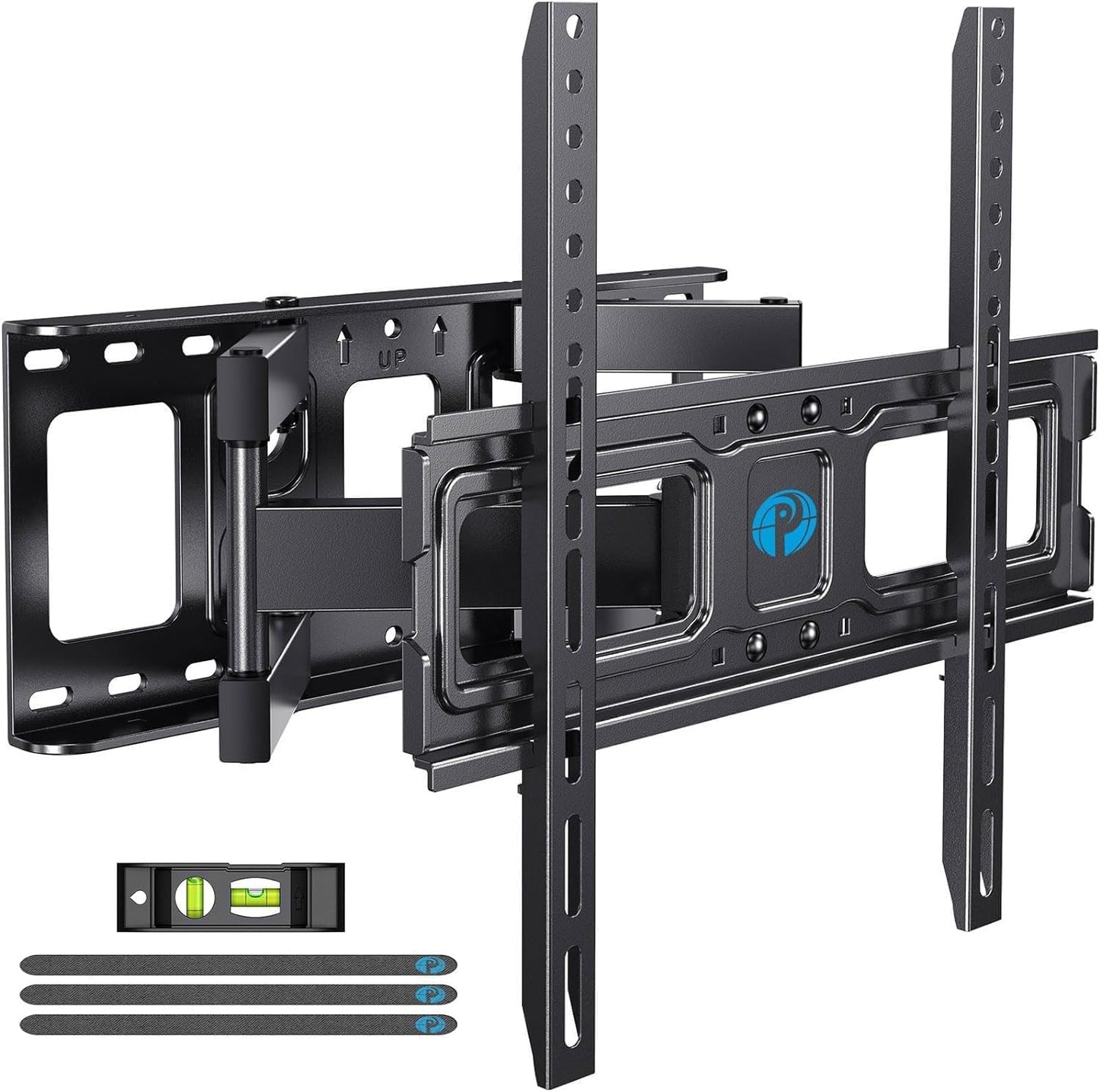 Pipishell TV Wall Mount for 26-74 inch LED LCD OLED 4K TVs up to 99lbs, Full Motion TV Mount Bracket Articulating Swivel Extension Tilting Leveling Max VESA 400x400mm, Fits 12/16 Inch Wood Studs