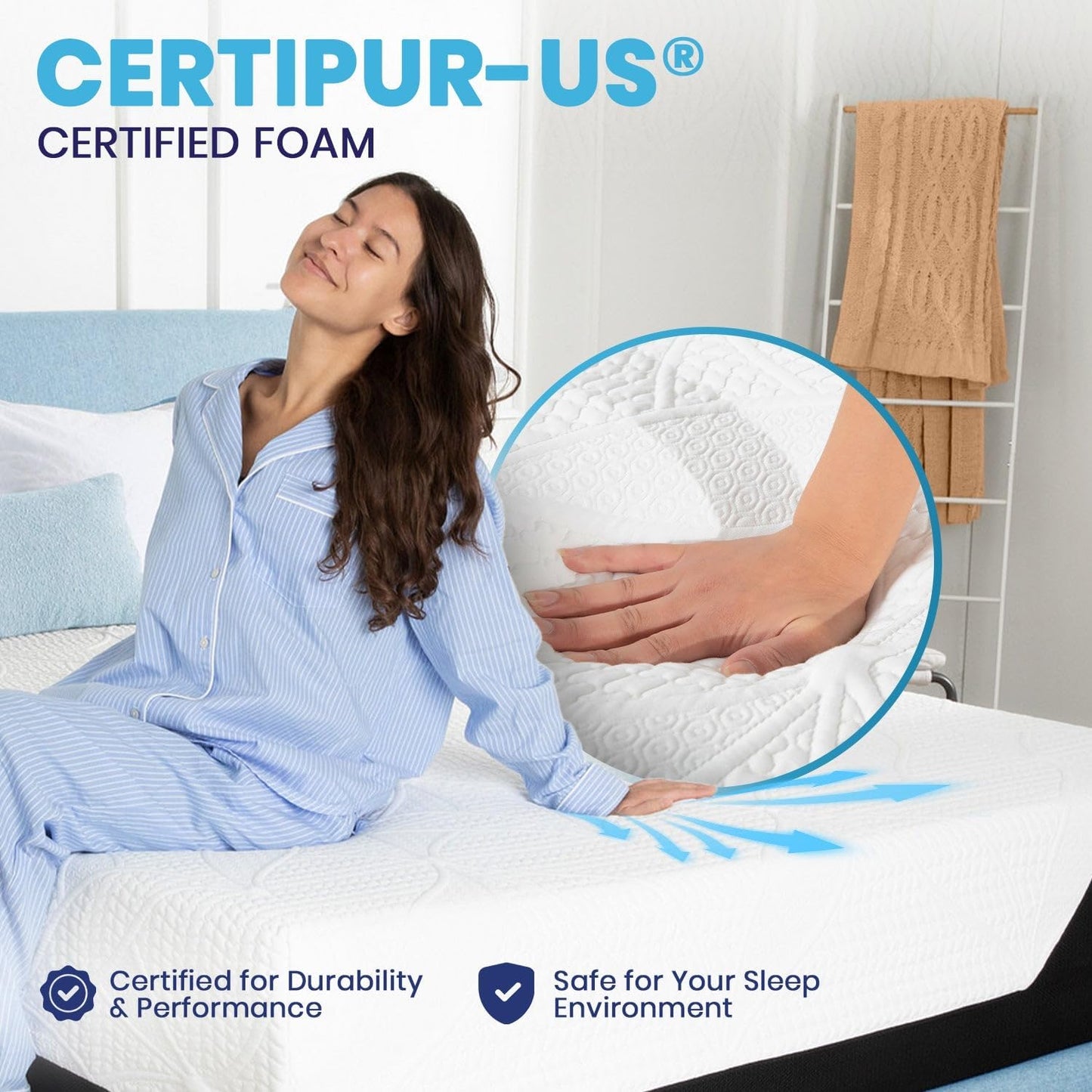 Classic Brands Cool Gel Chill Memory Foam 14-Inch Mattress with 2 BONUS Pillows |CertiPUR-US Certified |Bed-in-a-Box, Queen