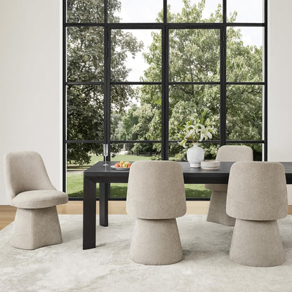KISLOT Swivel Dining Chairs Set of 4, Upholstered Mid Century Modern Deskchair with High Back, Linen Fabric Kitchen Chairs for Dining Room, Bedroom, Dressing Room, Khaki