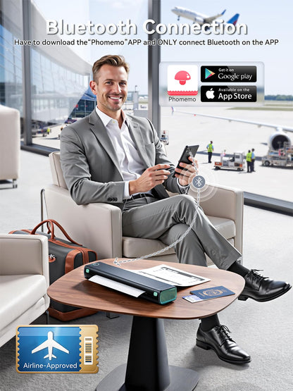 PHOMEMO Portable Wireless Bluetooth Thermal Printer for Travel