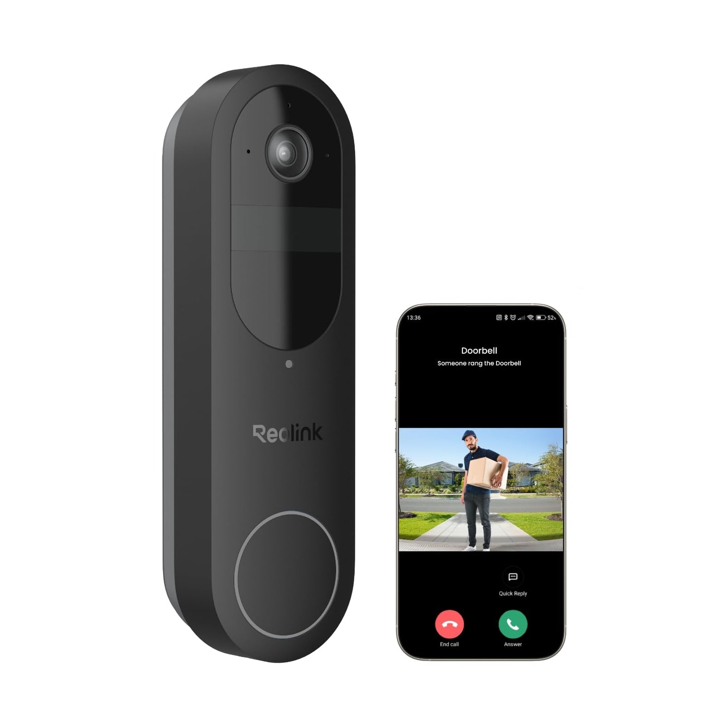 REOLINK 2K Battery Video Doorbell Camera with 150° View