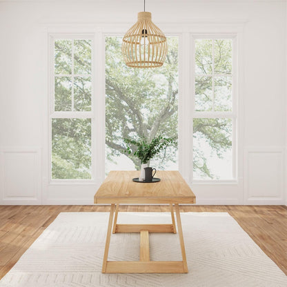 Plank+Beam 72 Inch Farmhouse Dining Table,Solid Wood Rustic Kitchen Table, for Dining Room, Home Office, Living Room Furniture, Easy Assembly, Blonde Wirebrush