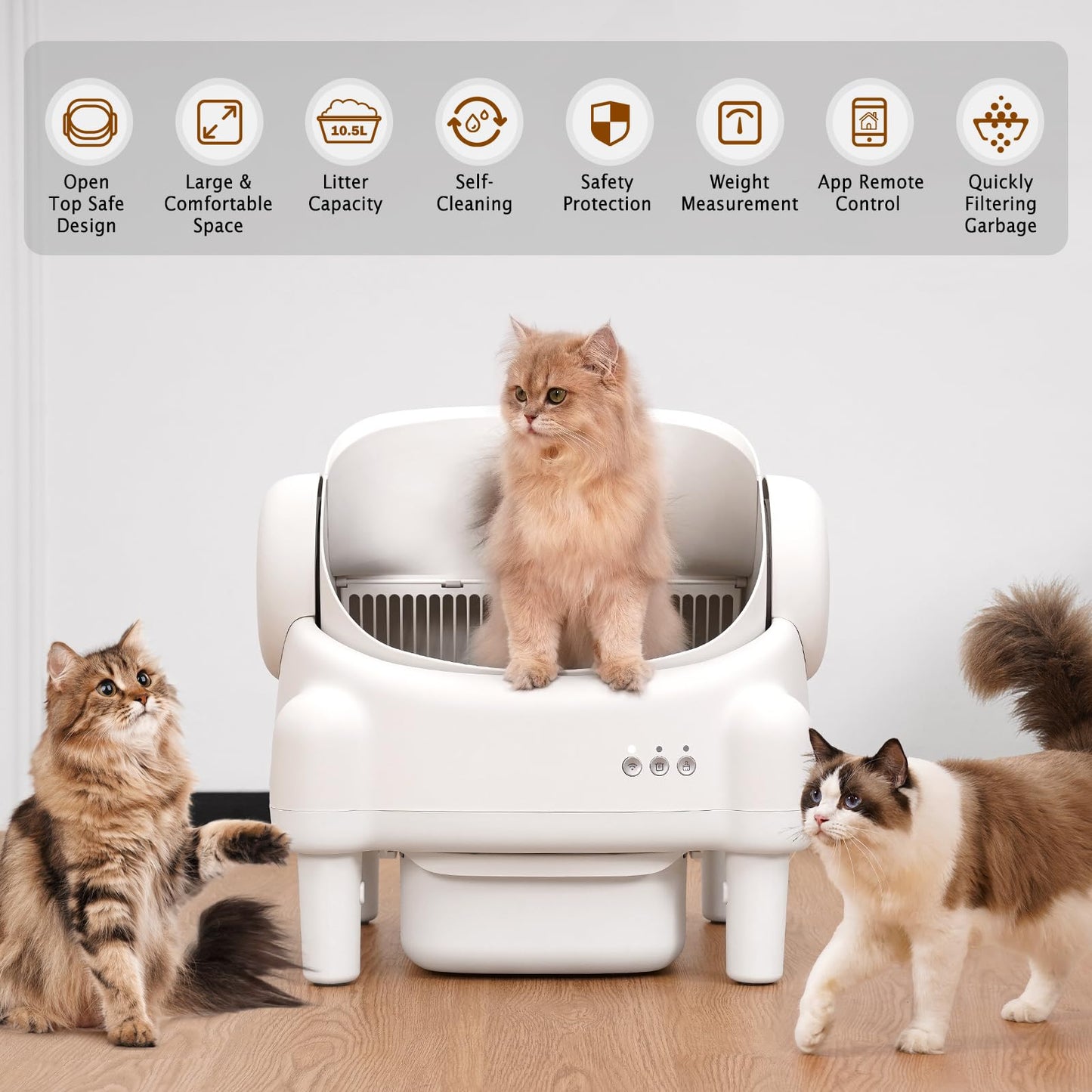 PARUUNTYS Self Cleaning Litter Box with App Control for Cats