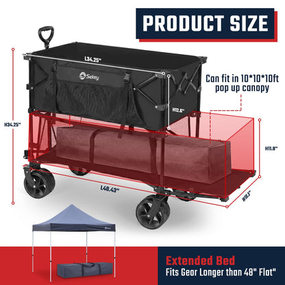 SEKEY 500LBS Heavy Duty Double Decker Garden Wagon