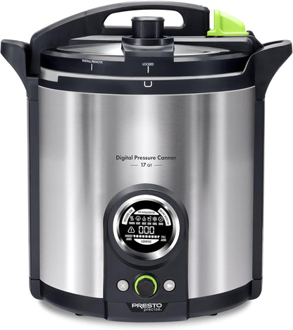 Presto 02152 17-Quart Digital Pressure Canner - Digital Display, Waterbath Capable, 10 Built-In Safety Features, Recipe Book, Stainless Steel