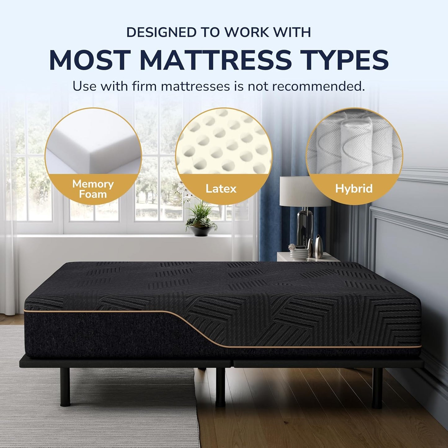 EGOHOME Twin XL Adjustable Bed Frame and 14 Inch Cooling Memory Foam Mattress, Wireless Remote Head and Foot Incline,12 inch Legs, Zero Gravity 38" x 80"
