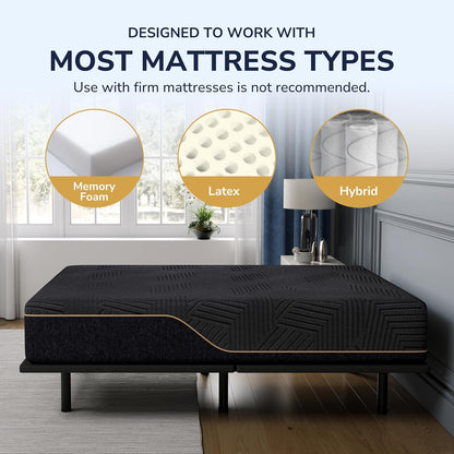 EGOHOME Twin XL Adjustable Bed Frame and 14 Inch Cooling Memory Foam Mattress, Wireless Remote Head and Foot Incline,12 inch Legs, Zero Gravity 38" x 80"