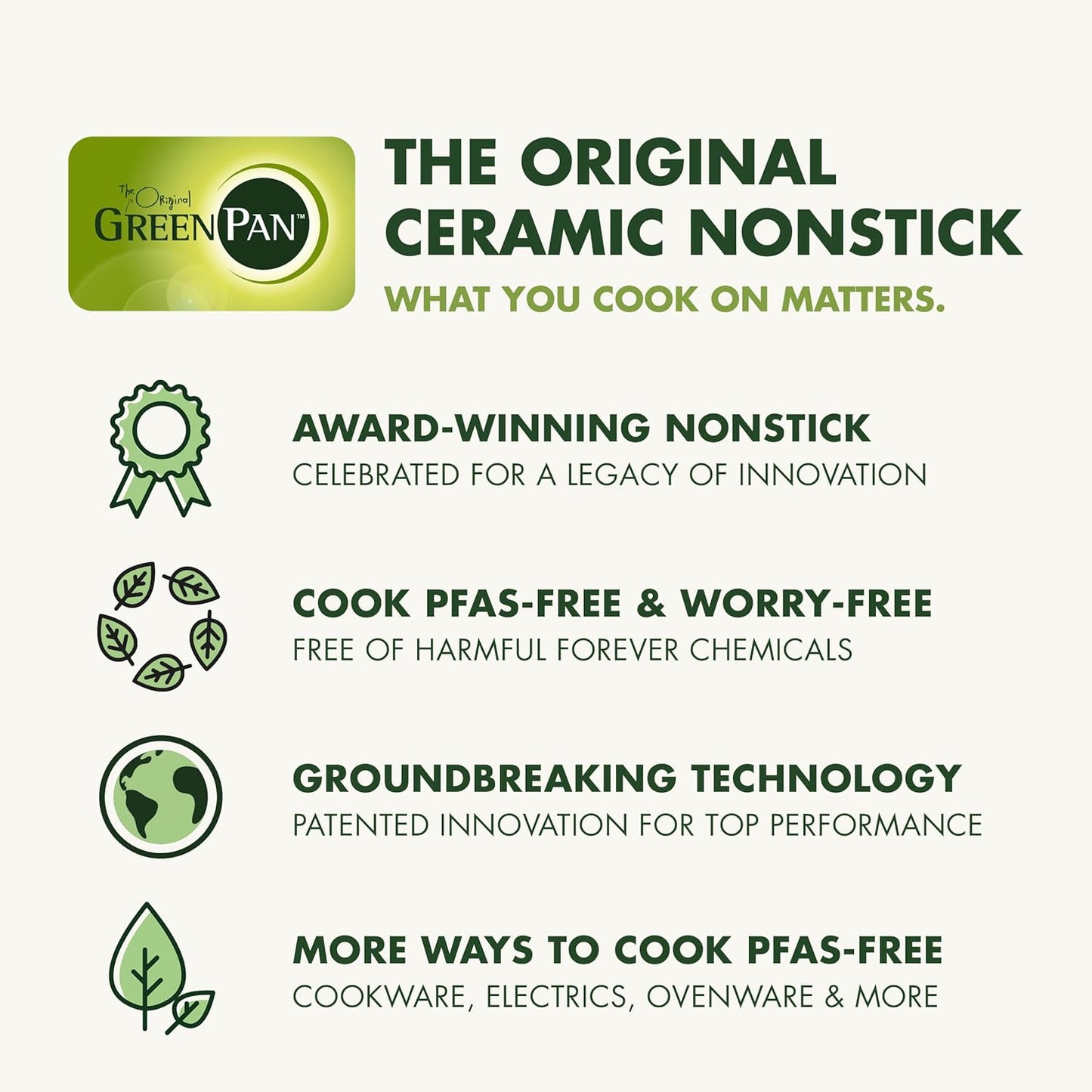 GreenPan Nonstick Reserve Pro 10 Piece Cookware Set, NSF Certified Ceramic, Hard Anodized PFAS-Free Pots & Pans Set with Lids, Stainless Steel Handles, Oven & Dishwasher Safe, Moss Green