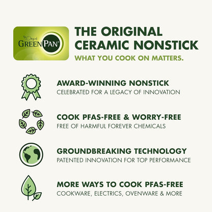 GreenPan Nonstick Reserve Pro 10 Piece Cookware Set, NSF Certified Ceramic, Hard Anodized PFAS-Free Pots & Pans Set with Lids, Stainless Steel Handles, Oven & Dishwasher Safe, Moss Green