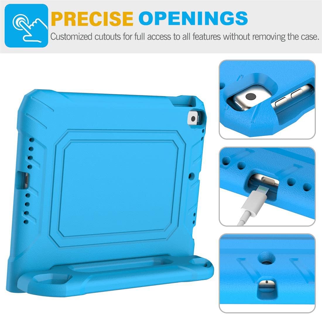 SUPLIK Kids Case for iPad 9th/8th/7th Generation -10.2 inch 2021/2020/2019, Built with Screen Protector, Durable Shockproof Handle Stand Case for Apple iPad Gen 9/8/7, Blue