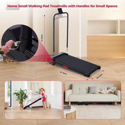 POTUPUS Walking Pad Treadmill with Handle Bar & Incline