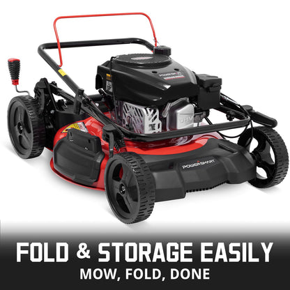 POWERSMART EasyGlide 21-Inch Gas Lawn Mower - 3-in-1 144cc