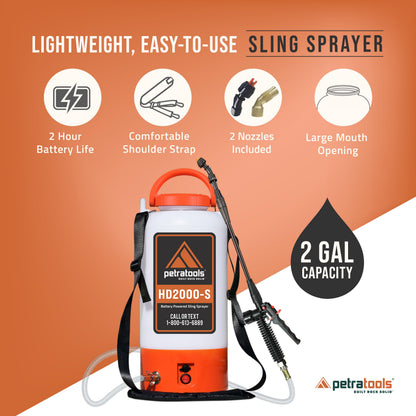 PETRA Battery Powered Sprayer 2 Gallon - HD2000-S