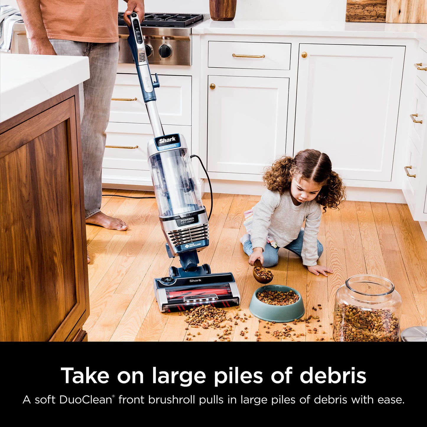 SHARK Upright Vacuum Stratos with DuoClean PowerFins Navy