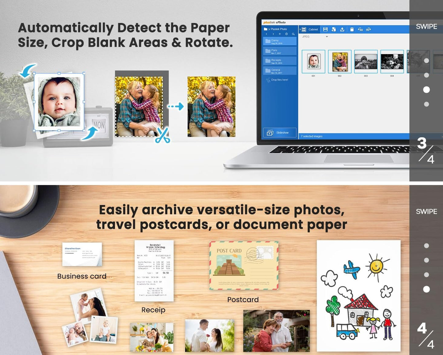 PLUSTEK ePhoto Z300 Photo Scanner - 4x6" Scans in 2 Seconds