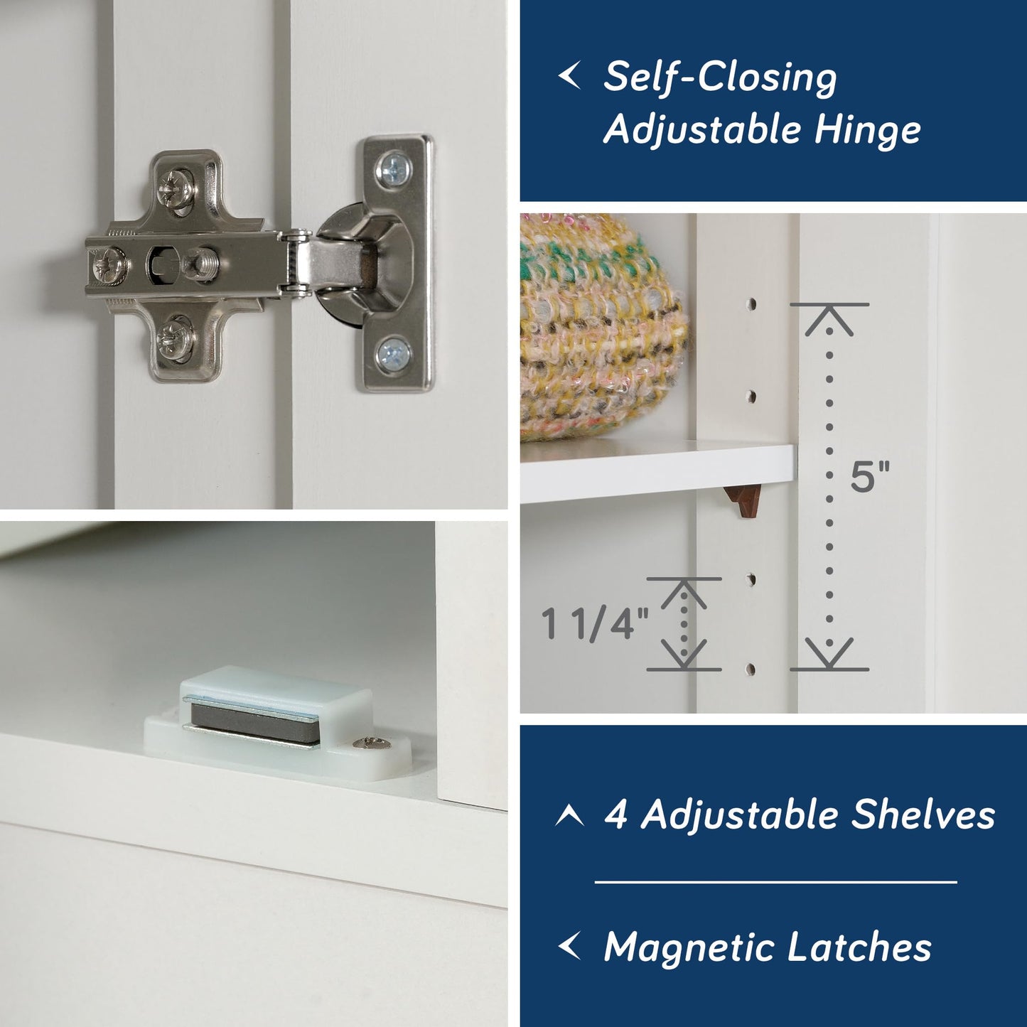 SAUDER White Finish Storage Cabinet / Pantry Cabinets