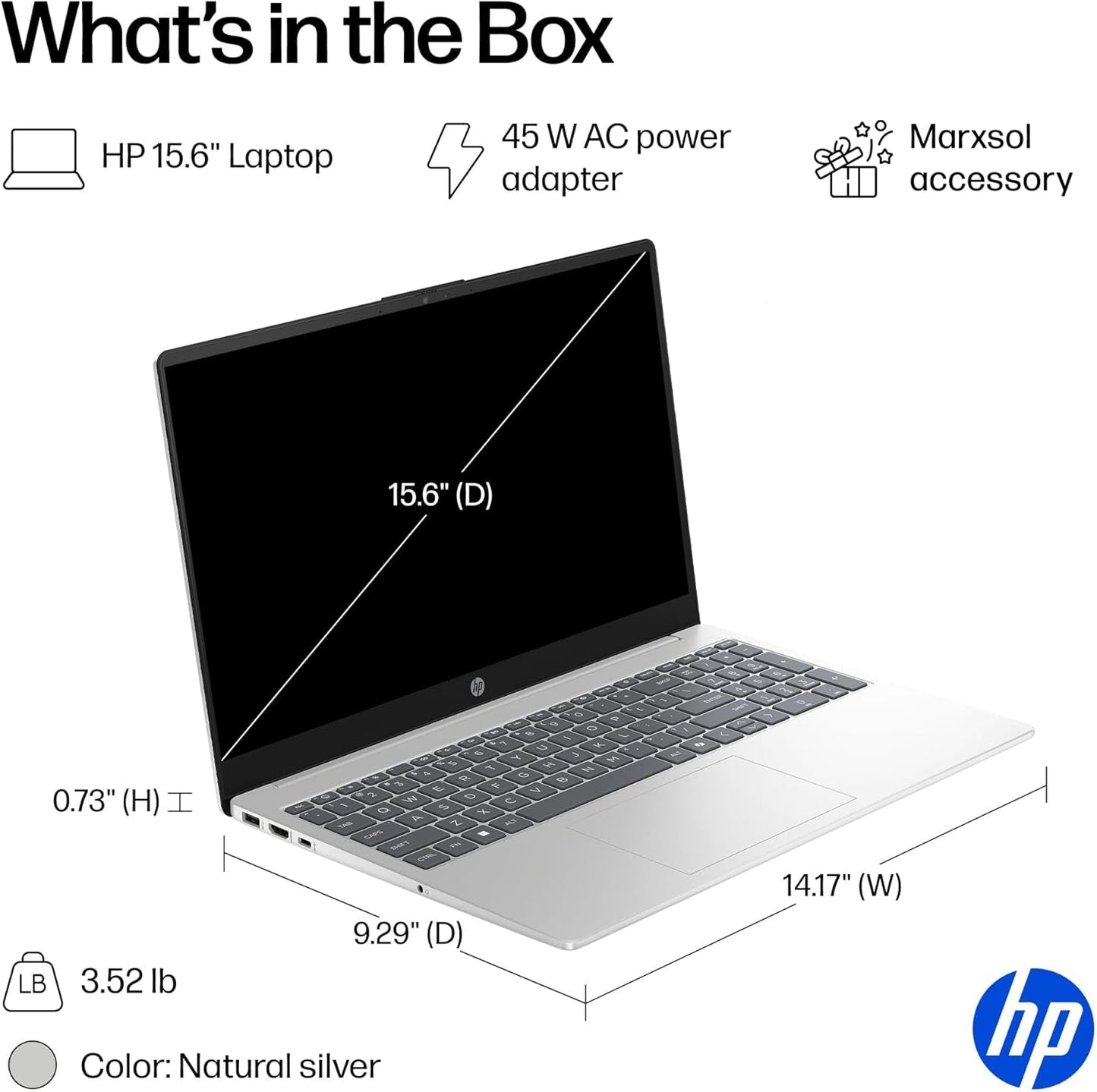HP Laptop for 2025-2026 Home Student Business, Lifetime MS Office, AI Computer, 15.6” FHD, AMD Ryzen 7, 16GB RAM, 1TB Storage (512GB SSD+500GB Ext), Wi-Fi 6, Privacy Cam, MarxsolAccessory, Win 11 Pro