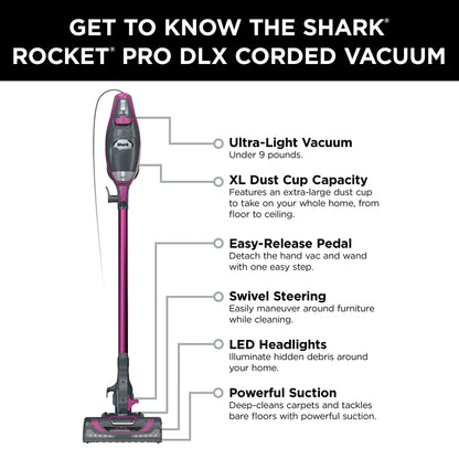 SHARK HV371 Rocket Pro DLX Corded Stick Vacuum & Tools