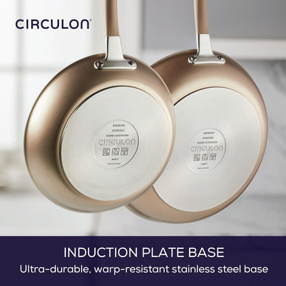 Circulon Premier Professional Hard Anodized Nonstick Cookware Induction Pots and Pans Set Nonstick, Home Essentials, 12-Piece, Bronze