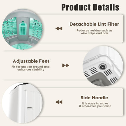Auertech 28 lbs Portable Washing Machine, Fully Automatic Portable Washer with LED Display, 10 Wash Cycles, 5 Water Levels, 24H Delays, Top Load Washing Machine for Apartment, RV, Dorm, Home