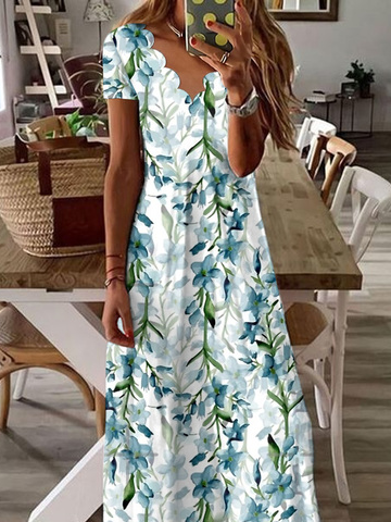 V Neck Vacation Regular Fit Dress