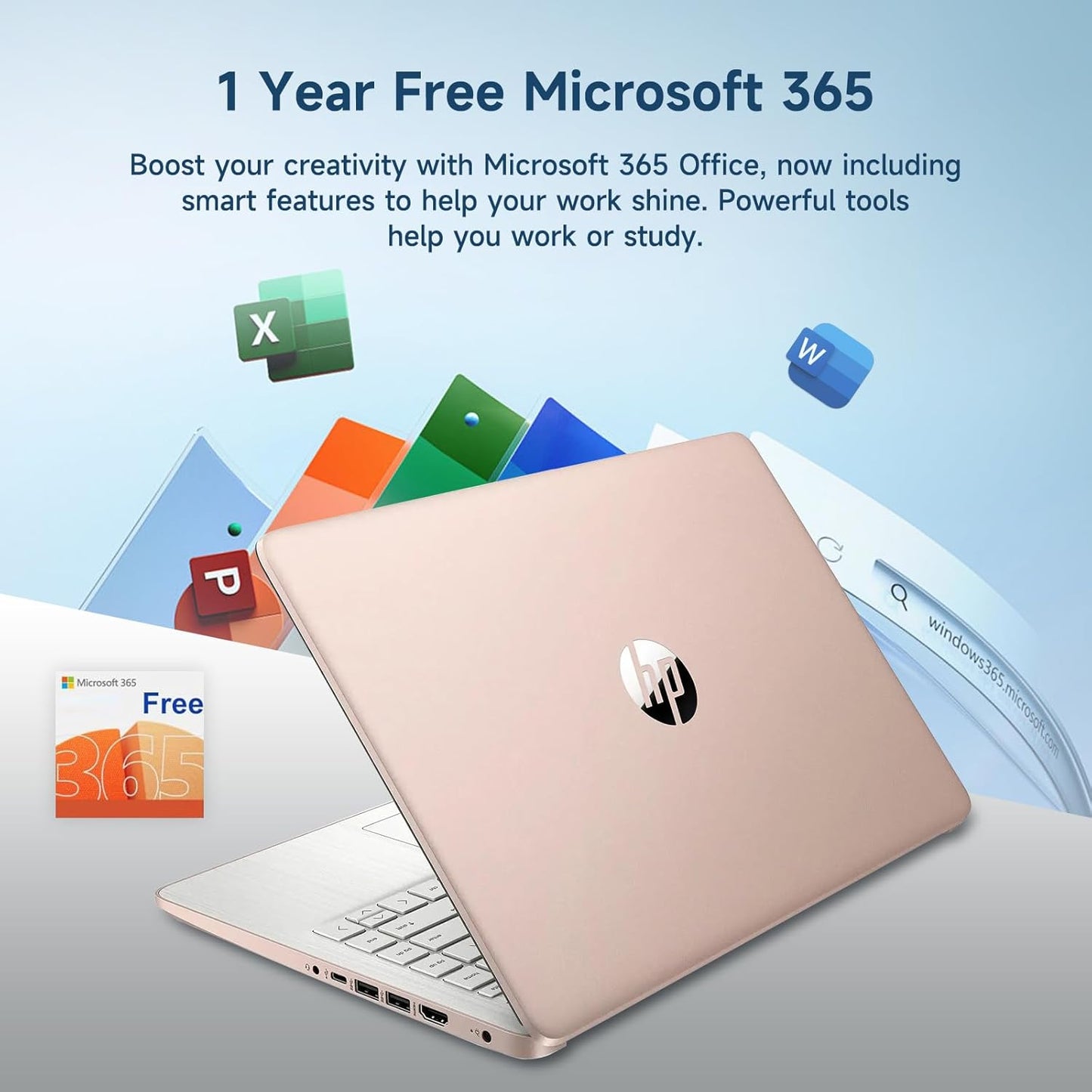 HP 14 inch Student Laptop Office 365, Quad-Core Processor(Beat i3-1115G4), 16GB RAM 256GB Storage (128GB UFS+128GB SD Card), Laptop for College Students and Business Home with Wi-Fi 6 HD Webcam Win11