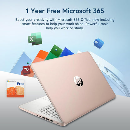 HP 14 inch Student Laptop Office 365, Quad-Core Processor(Beat i3-1115G4), 16GB RAM 256GB Storage (128GB UFS+128GB SD Card), Laptop for College Students and Business Home with Wi-Fi 6 HD Webcam Win11