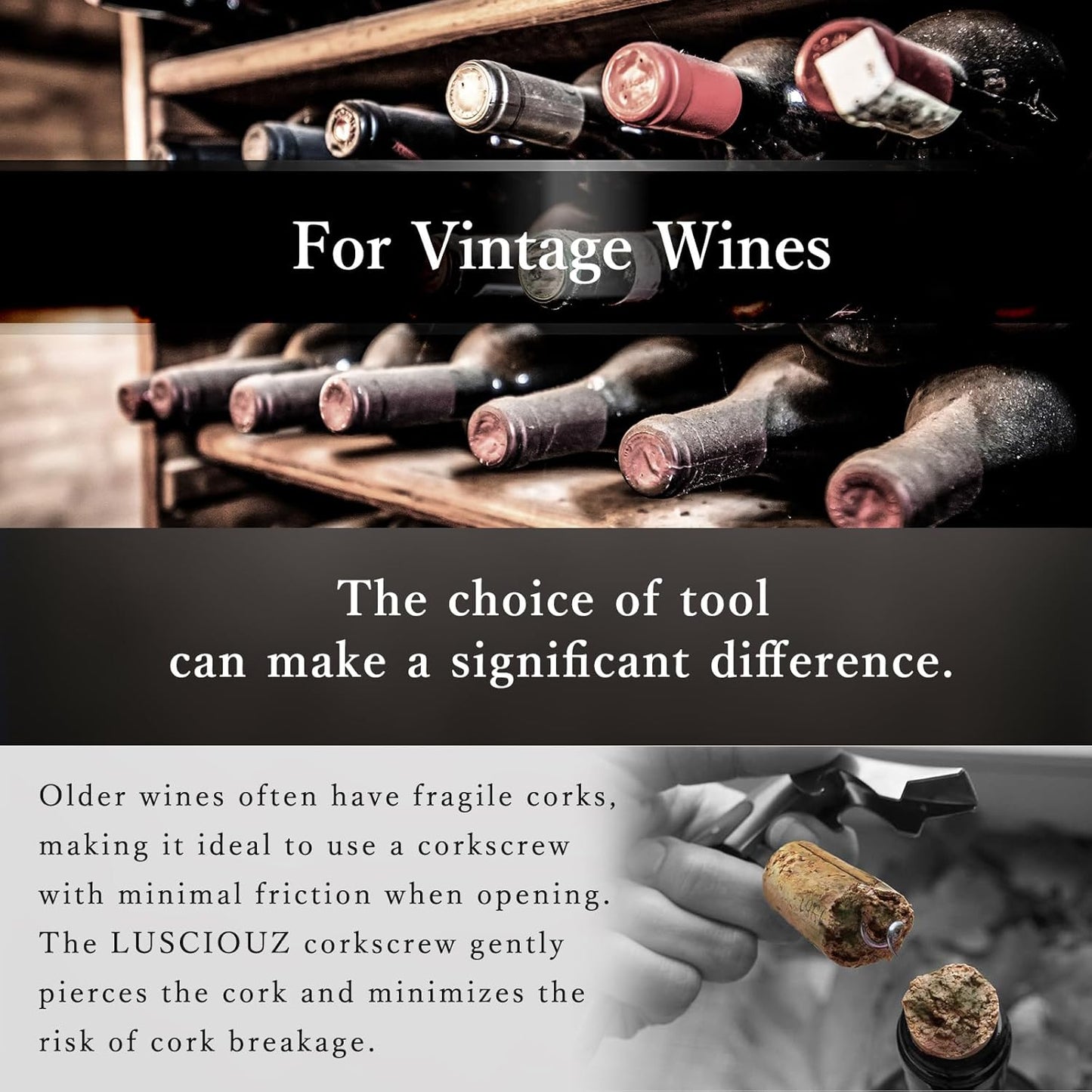 LUSCIOUZ Zero Resistance THE HELIX Corkscrew Silent Wine Bottle Opener Waiters Corkscrew Wine Key