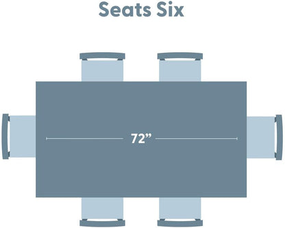 Plank+Beam 72 Inch Farmhouse Dining Table,Solid Wood Rustic Kitchen Table, for Dining Room, Home Office, Living Room Furniture, Easy Assembly, Blonde Wirebrush