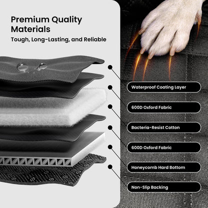REEVAA Dog Truck Seat Cover - Waterproof Hammock for Large Dogs
