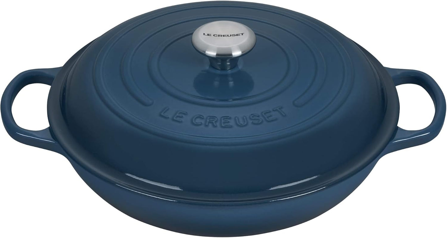 Le Creuset Enameled Cast Iron Signature Braiser, 3.5 qt., Deep Teal