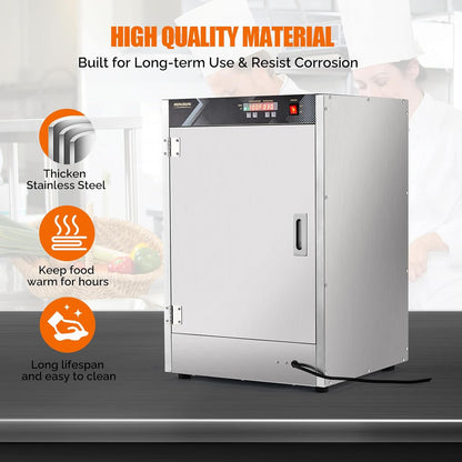 ROVSUN Hot Box Food Warmer Pizza Warmer w/Water Tray Removable Shelves, Hot Holding Cabinet Pretzel Warmer Commercial Electric Food Warmer Countertop for Restaurant Catering (5 Tier-Single Door)