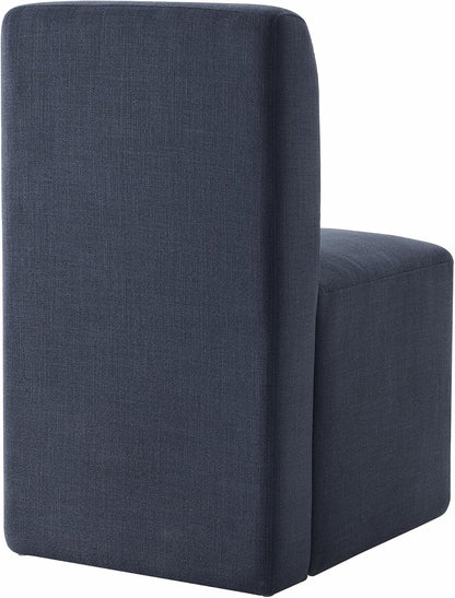 CHITA Dining Chairs with Casters Set of 4, FSC Certified Upholstered Armless Modern Rolling Dining Chairs with Rollers for Bedroom Reading Room Living Room, Insignia Blue