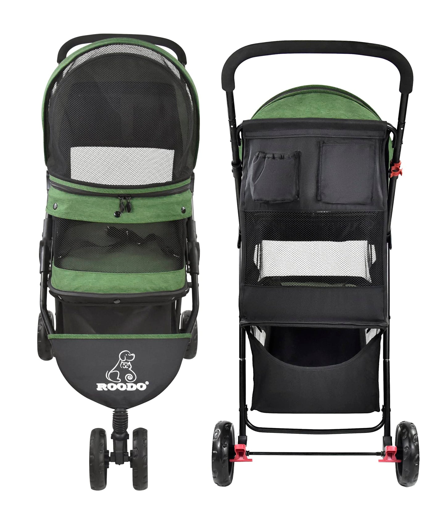 ROODO 3 Wheel Pet Stroller - Lightweight & Portable Jogger
